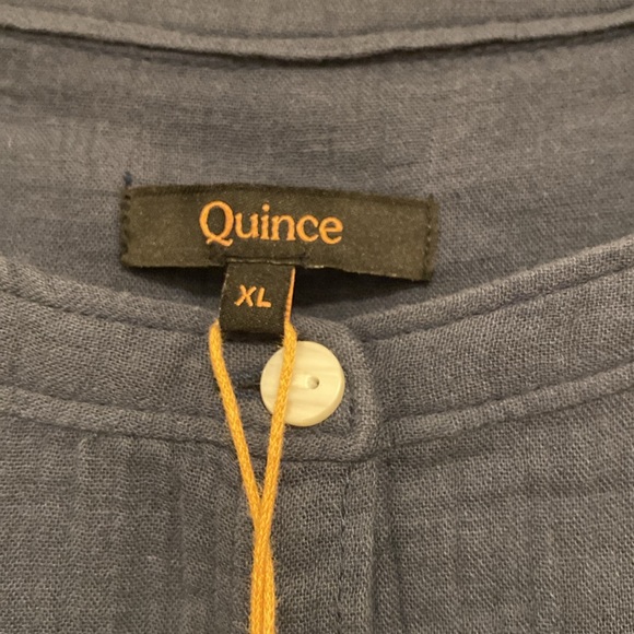 Quince Deep Blue Casual Button Down Shirt Women’s dark blue 5 buttons XL - Picture 2 of 3